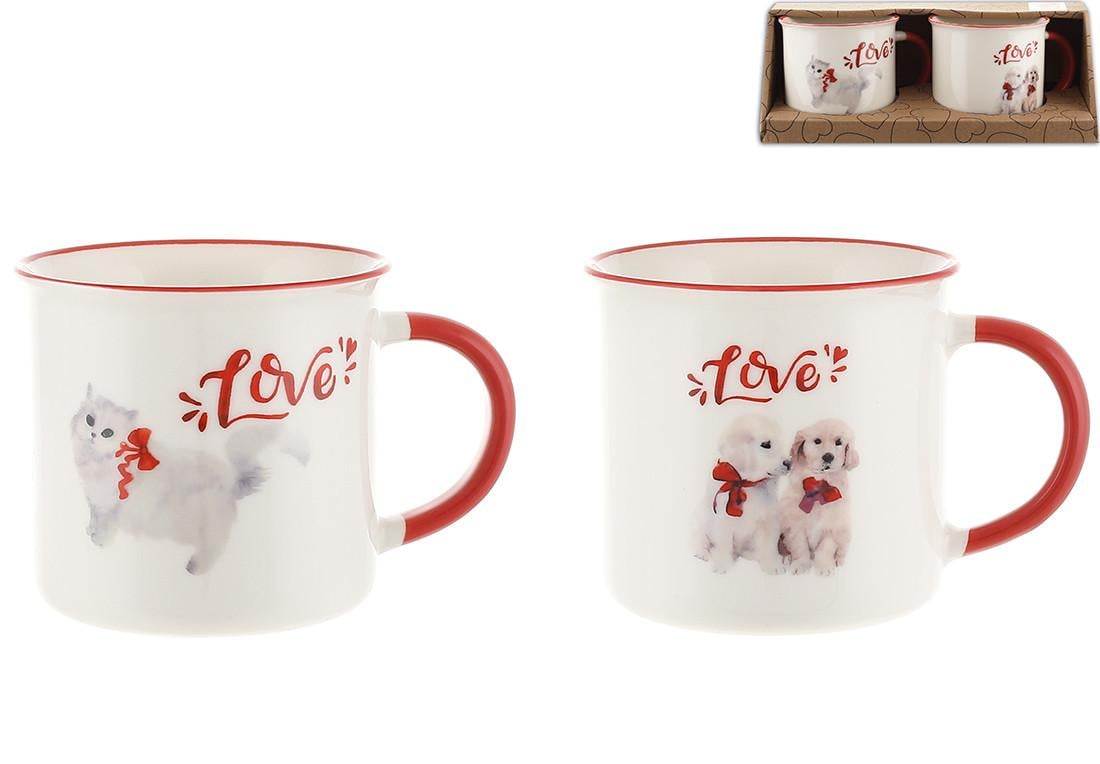 Набор чашек BonaDi Love фарфоровых 2 шт. х 350 мл (B04-002)