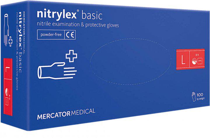 Нитриловые перчатки Nitrylex Basic L Blue
