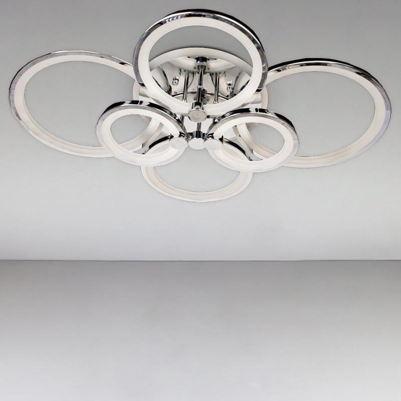 Потолочная люстра LED с диммером и подсветкой DS-18014/6HR LED 3color dimmer 160W Хром