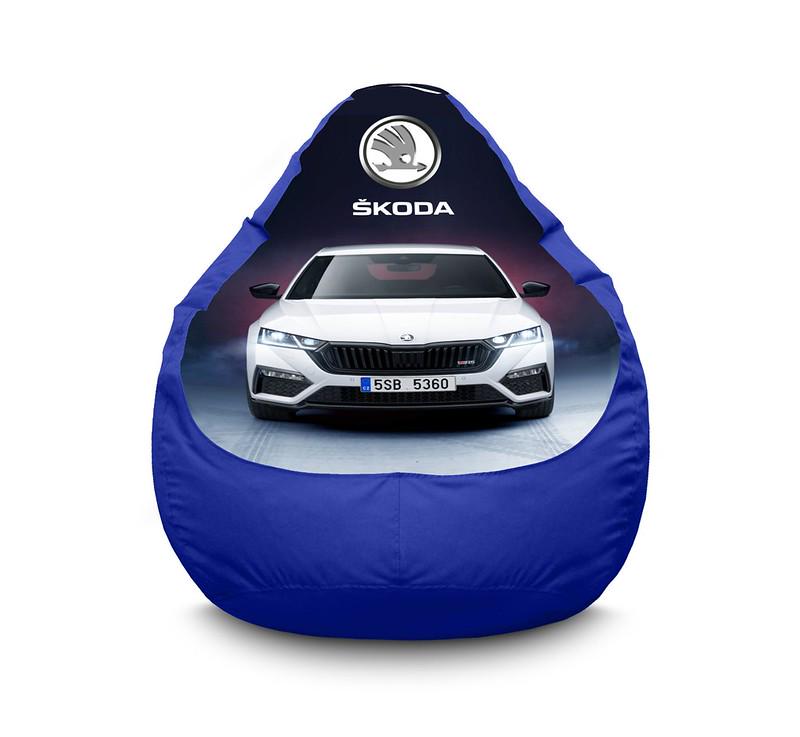Кресло мешок iPuff Skoda Octavia Оксфорд XXXL 100х135 см Синий