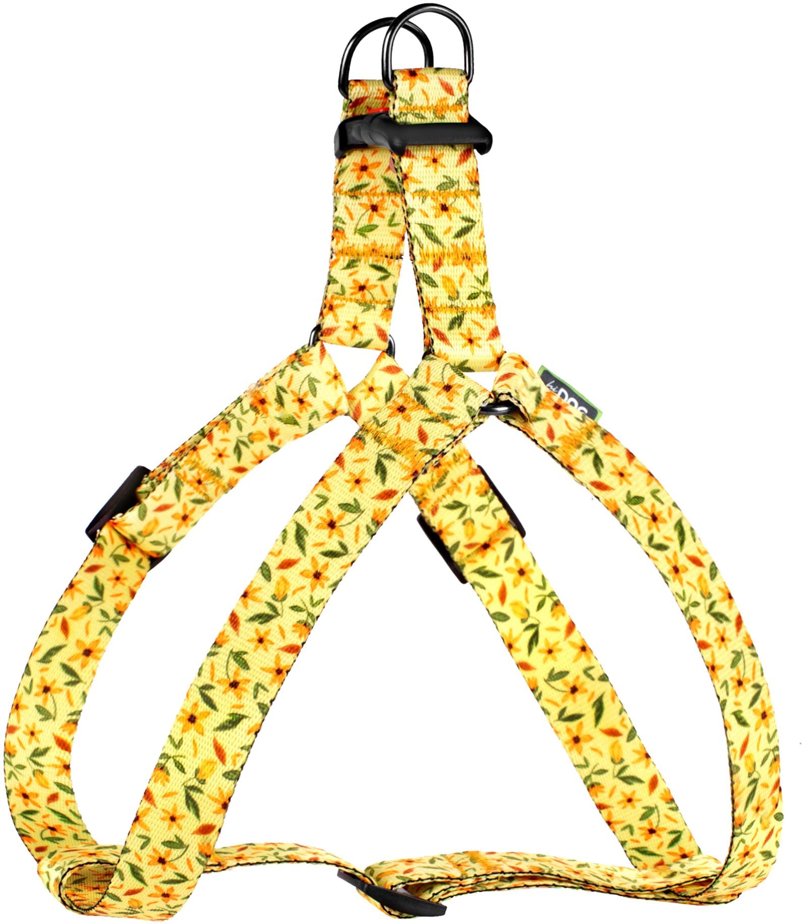 Шлея Hi Dog Flowers охват грудной клетки 45-64 см 20 мм Yellow (2100102423016)