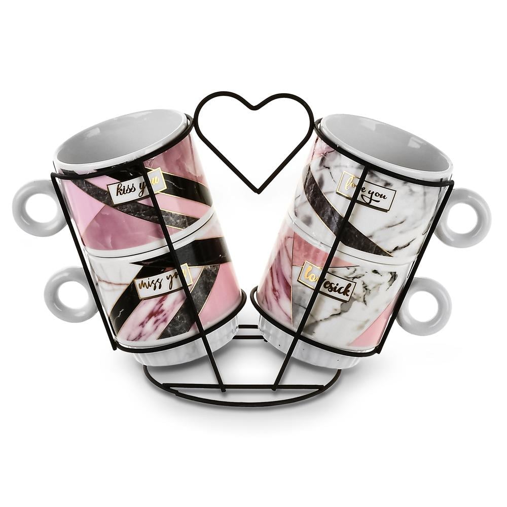 Чашки на подставке Love 5 пр. 250 мл (R32769)