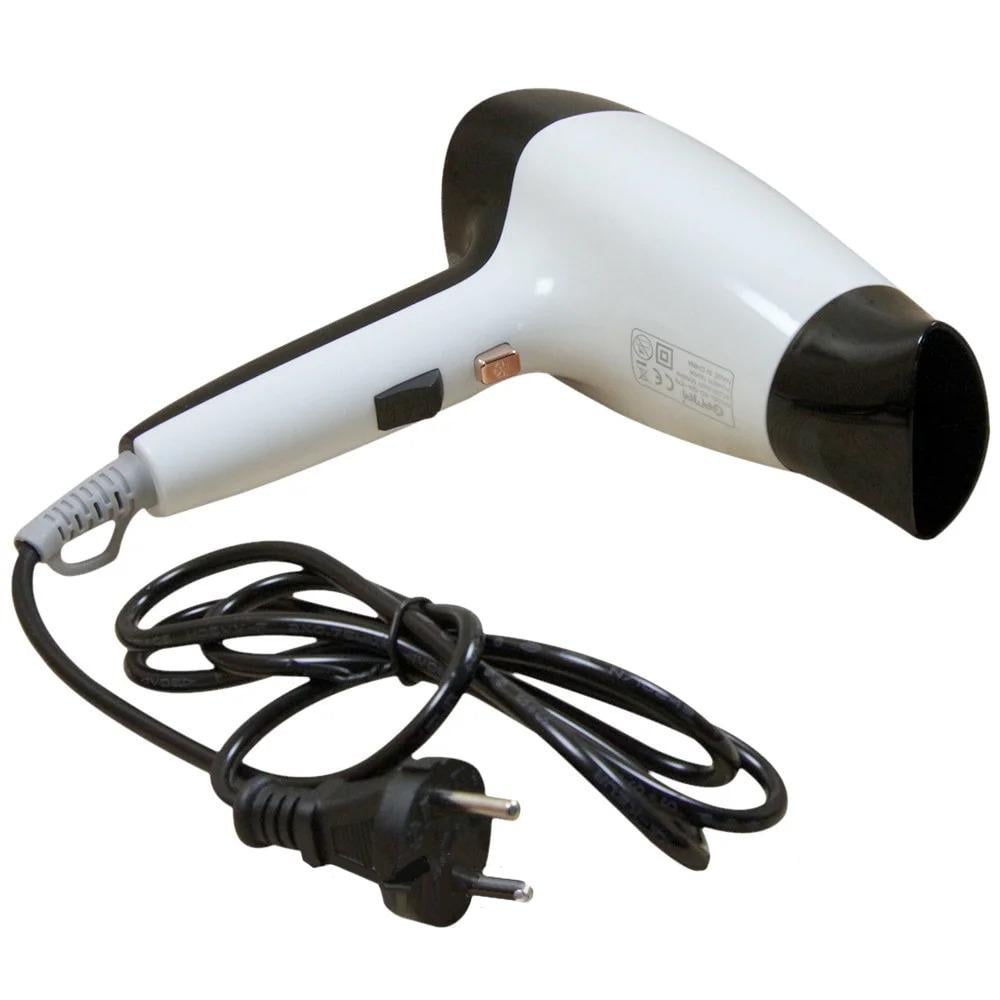 Фен для сушки волосся Gemei gm-1779 1800 Вт Білий з чорним Фен для сушки волосся Gemei gm-1779 1800 Вт Білий з чорним