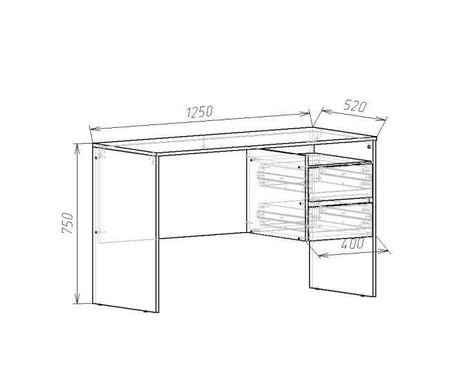 Письменный стол Стиль-2 1250х520х750 мм Дуб сонома - фото 2