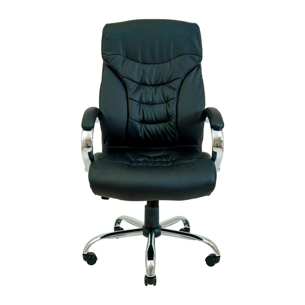 Офисное кресло руководителя Richman Cagliari VIP Хром M1 Tilt Натуральная Кожа Lux Италия Черный