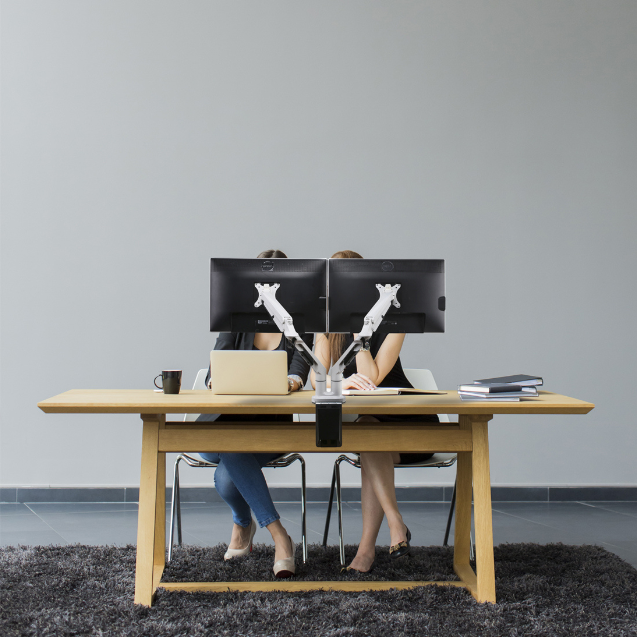 Кронштейн настольно-поворотный FlexiSpot DL2 для двух мониторов от 17 до 32" Белый - фото 9 Кронштейн настольно-поворотный FlexiSpot DL2 для двух мониторов от 17 до 32" Белый - фото 9