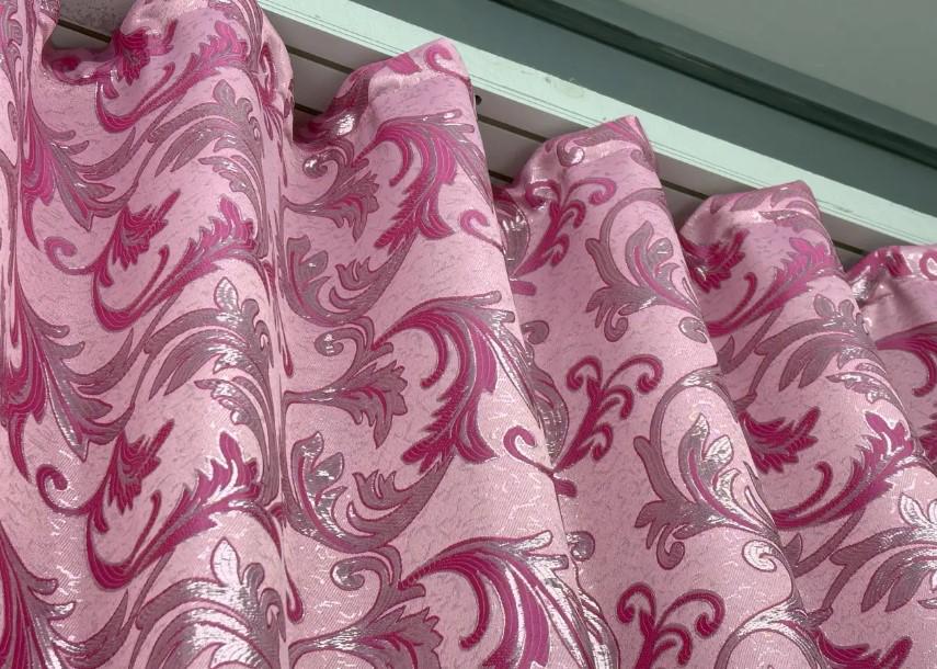 Тканина для штор жакард Завиток 1,45 м Рожевий (1647ш) - фото 6