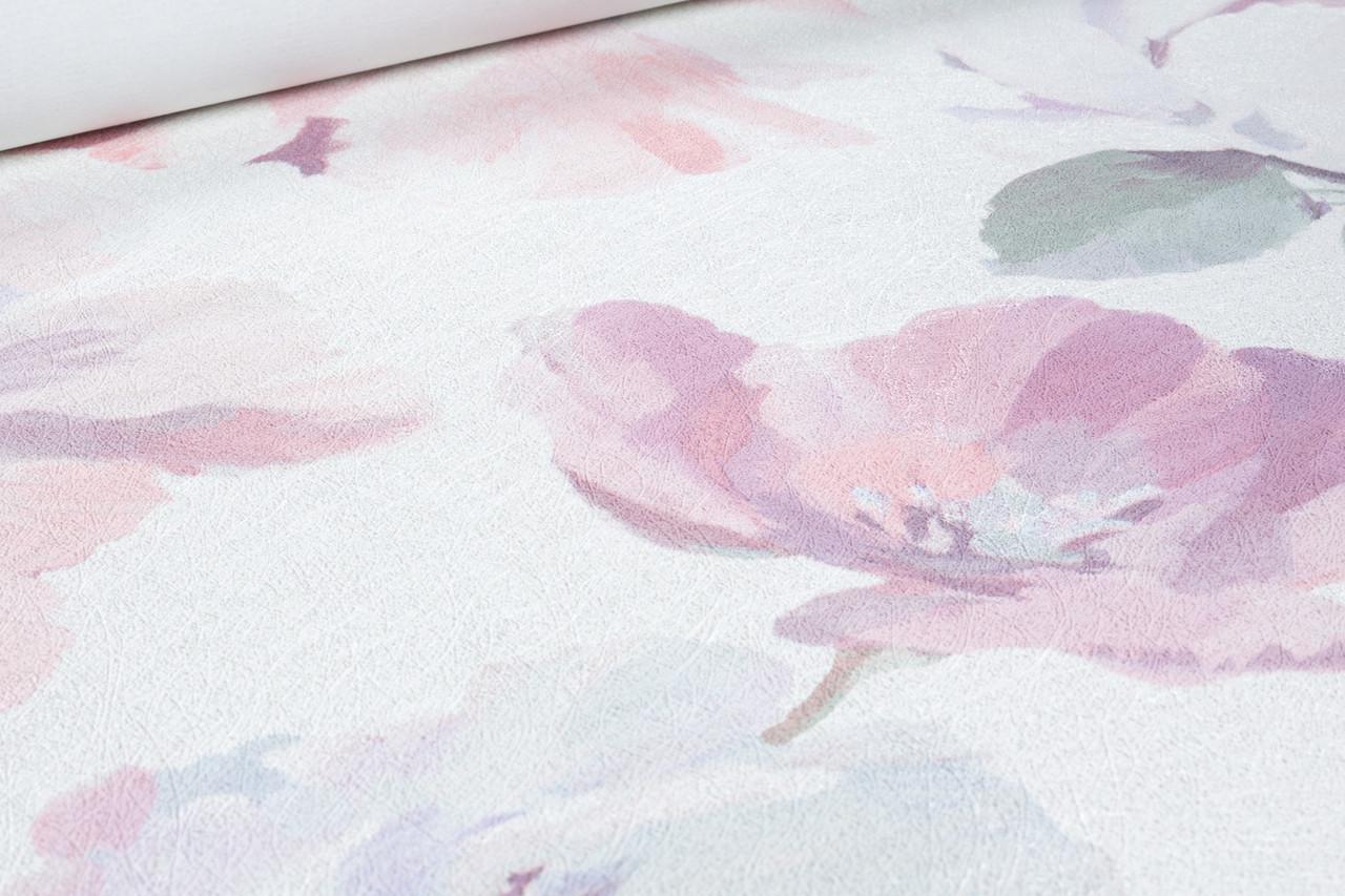 Обои флизелиновые GrandecoLife Universe 5 UI3101 Декор винил горячего тиснения 1,06х10,05 м Бело-розовый