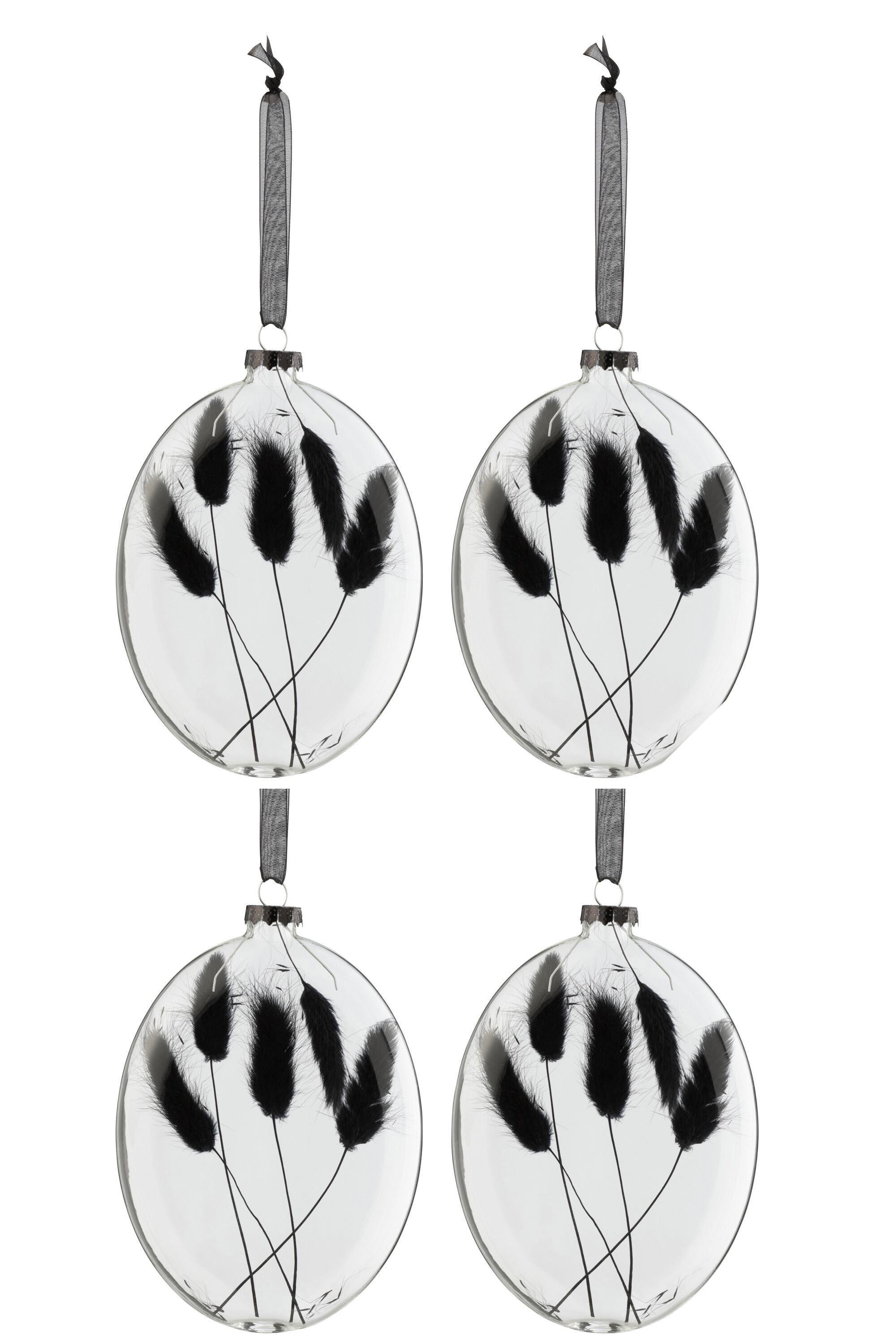 Шары новогодние J-LINE с натуральными сухоцветами Черный (1807)