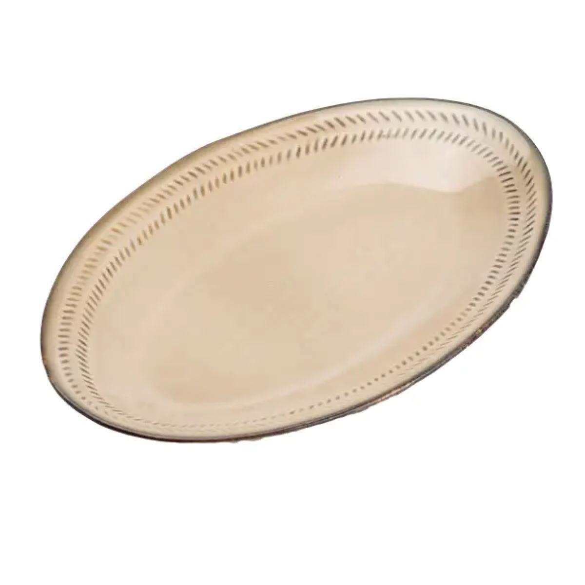 Тарілка сервірувальна кругла керамічна 27,5 см Бежевий (4501) - фото 6