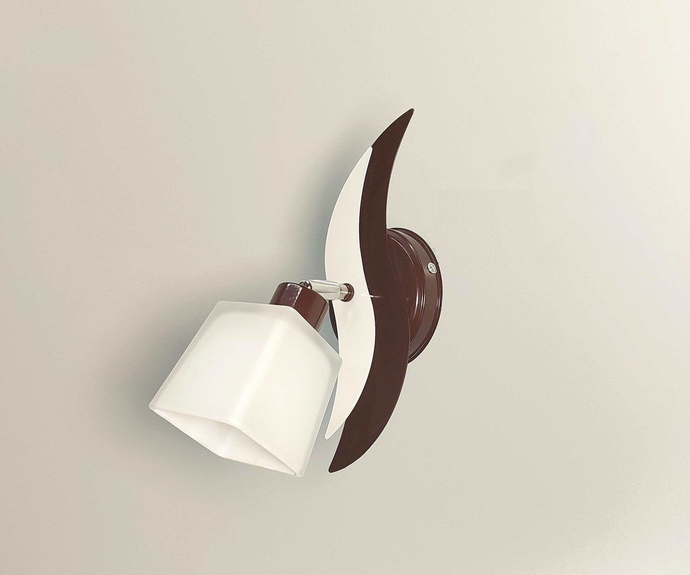 Бра настенный Волна поворотный металлический Коричневый/Белый