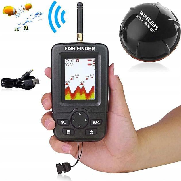 Эхолот Lucky Fish Finder XJ-01 для рыбалки с цветным ЖК-дисплеем - фото 11