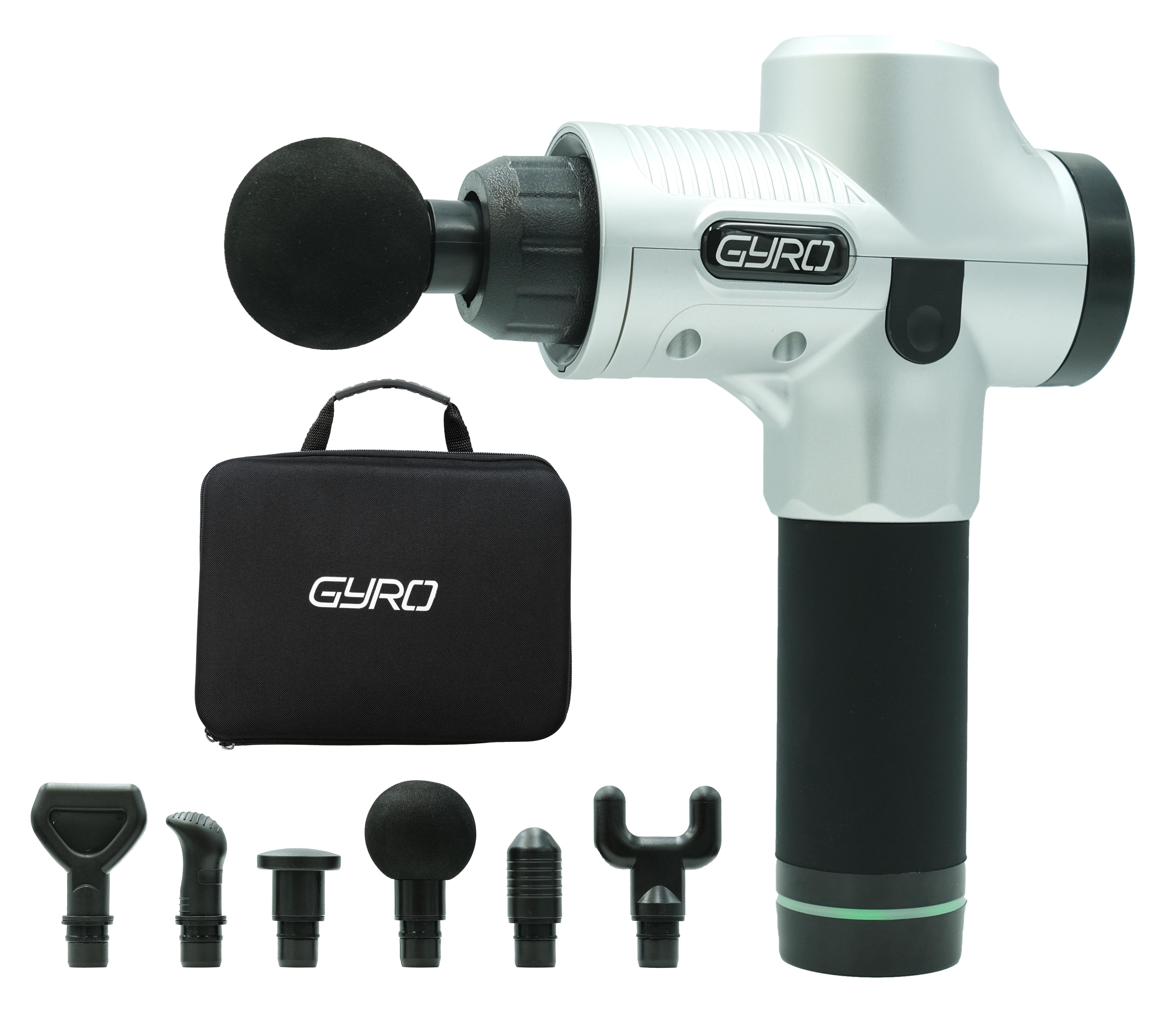 Перкуссионный массажер для тела и мышц Gyro Muscle Gun Massager Silver