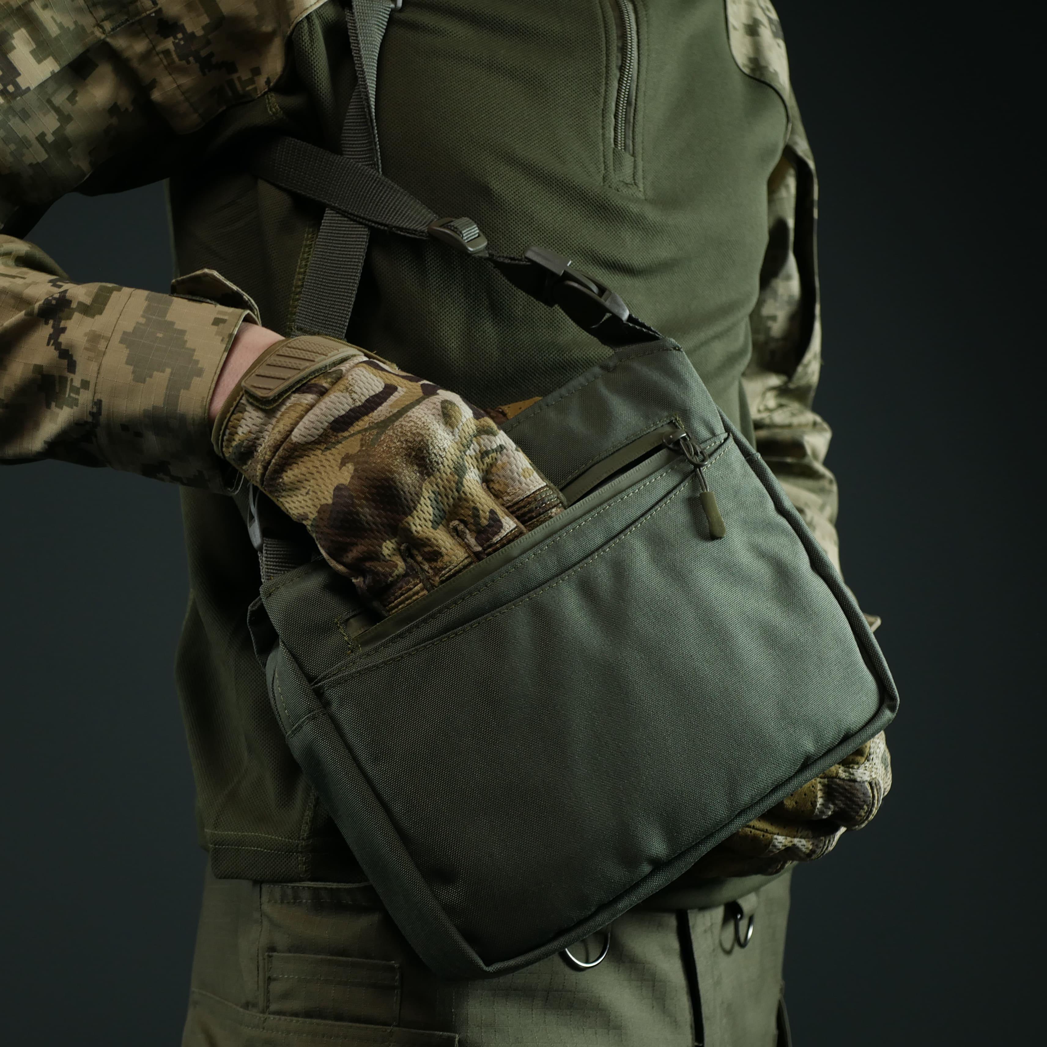 Сумка через плече Tactic city bag з IRR-просоченням Хакі (27516729) - фото 14