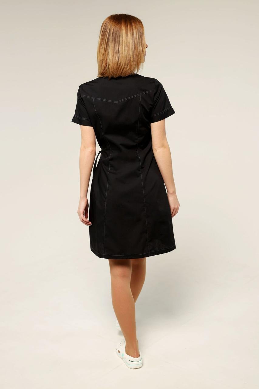 Халат TopLine Калифорния рукав 3/4 р. 46 Черный/Темно-Серый (11934-(46)чер. -стр. т.с.) - фото 5