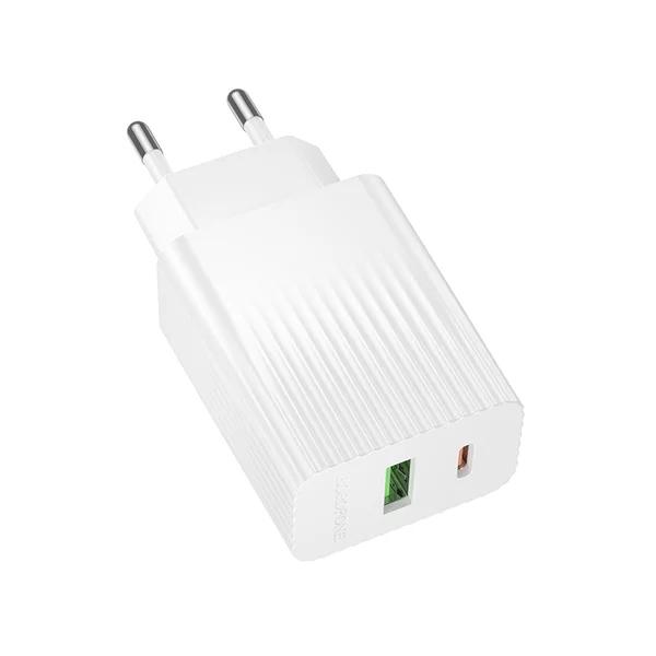 Зарядное устройство сетевое Borofone BAS76A Source 30W USB-C/USB-A White (6941991122880)