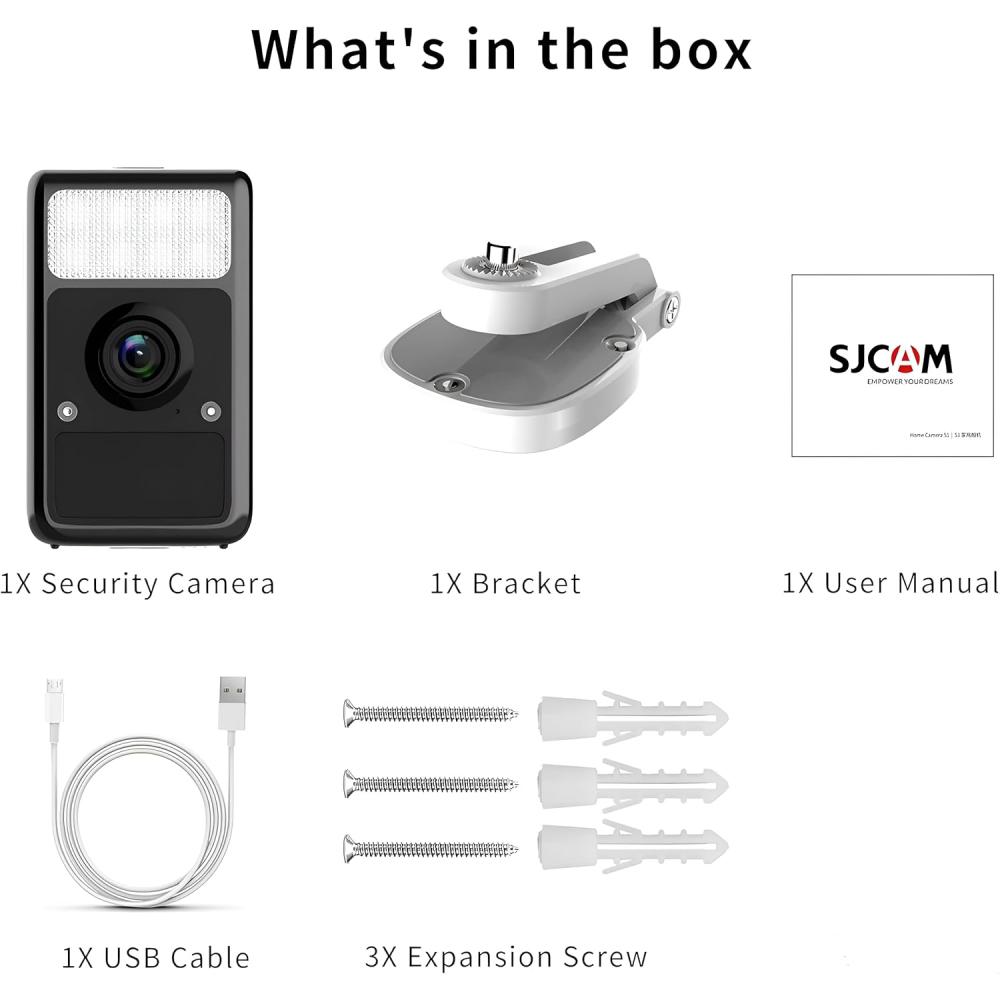 Відеокамера спостереження IP SJCAM S1 JPG 4Mp 2,4GHz LED + infrared MP4 Black (S1 home camera) - фото 5 Відеокамера спостереження IP SJCAM S1 JPG 4Mp 2,4GHz LED + infrared MP4 Black (S1 home camera) - фото 5