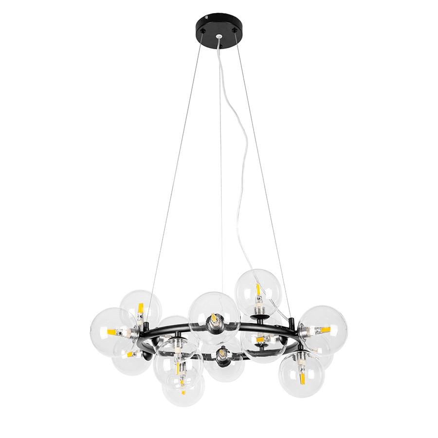 Люстра підвісна на 15 плафонів 7841019-15 BK/CL Чорний/Прозорий - фото 1 Люстра підвісна на 15 плафонів 7841019-15 BK/CL Чорний/Прозорий - фото 1