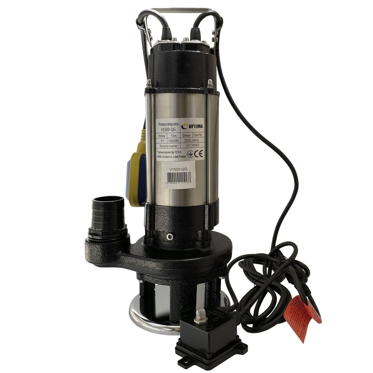 Фекальный насос с режущим механизмом Optima V1500-QG 1,5 кВт