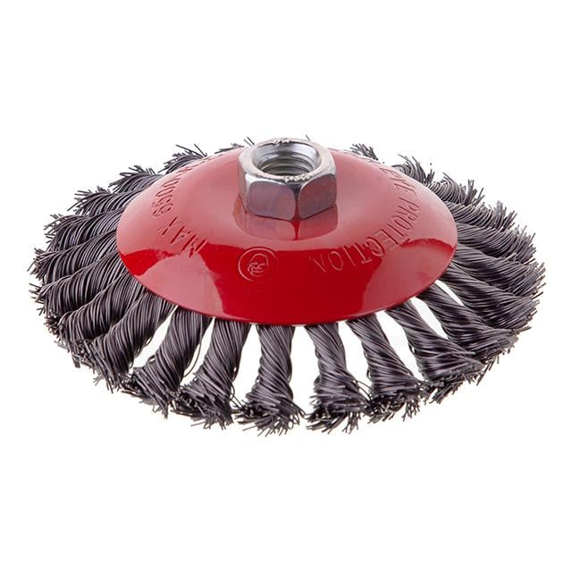 Щітка конусна Intertool 125 мм для КШМ М14 пучки крученого дроту (BT-4125)