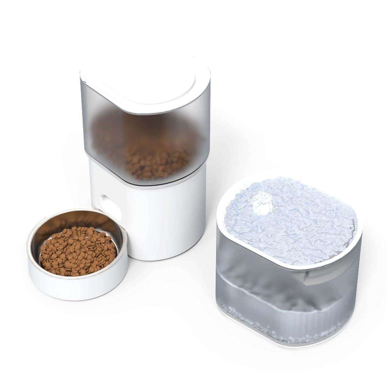 Фонтан-поилка и автоматическая кормушка для кошек и собак Fudajo 2в1 WiFi Белый - фото 2 Фонтан-поилка и автоматическая кормушка для кошек и собак Fudajo 2в1 WiFi Белый - фото 2