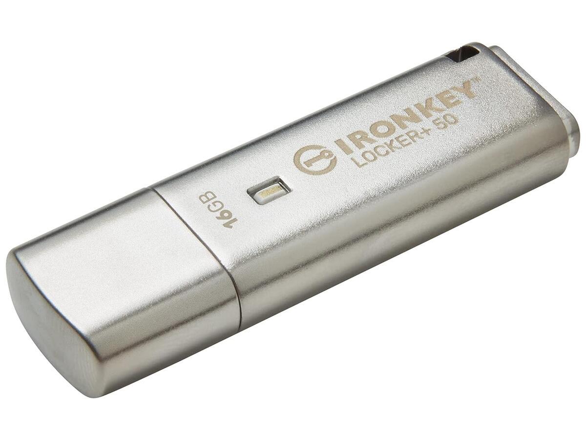 Флешка із шифруванням Kingston IronKey Locker 50 16 Gb ‎Silver (IKLP50/16GB) - фото 2