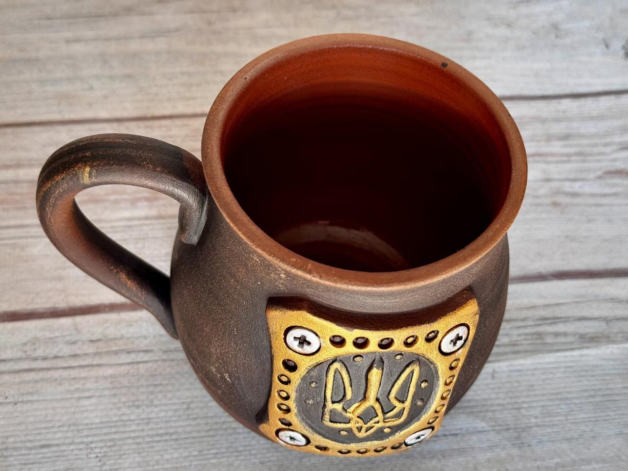 Чашка глиняна з Гербом України 600 мл (2563599886) - фото 8 Чашка глиняна з Гербом України 600 мл (2563599886) - фото 8