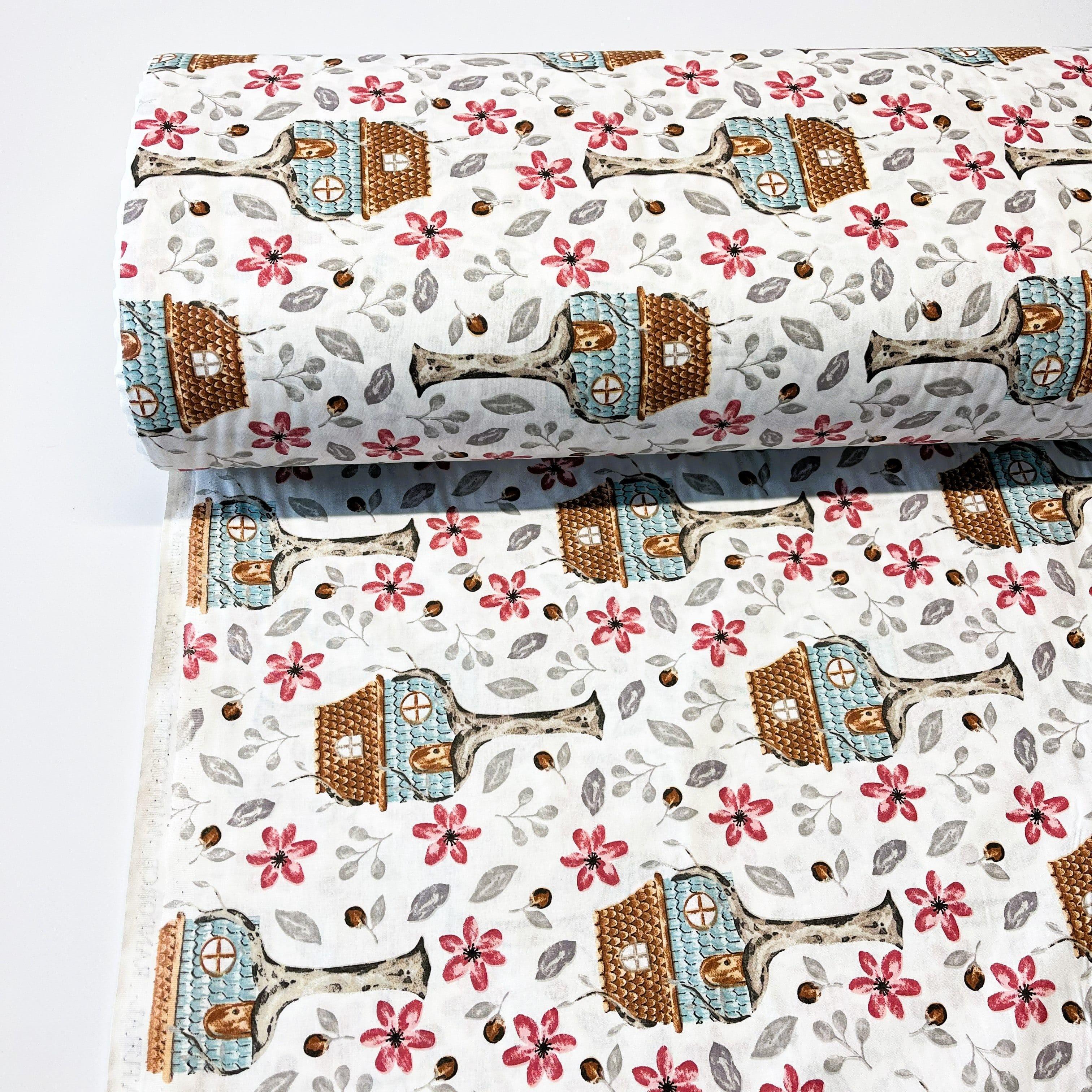 Ткань для постельного белья ранфорс домики на деревьях 240 см (1225634/8 02245)