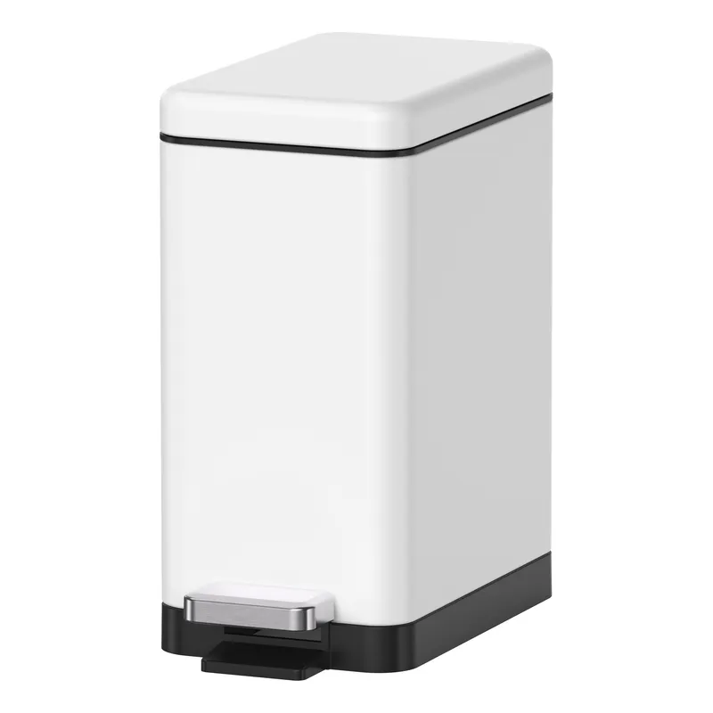 Відро для сміття KOER TC-010206-08 з плавним закриттям прямокутне 6 л Білий (KR5595)