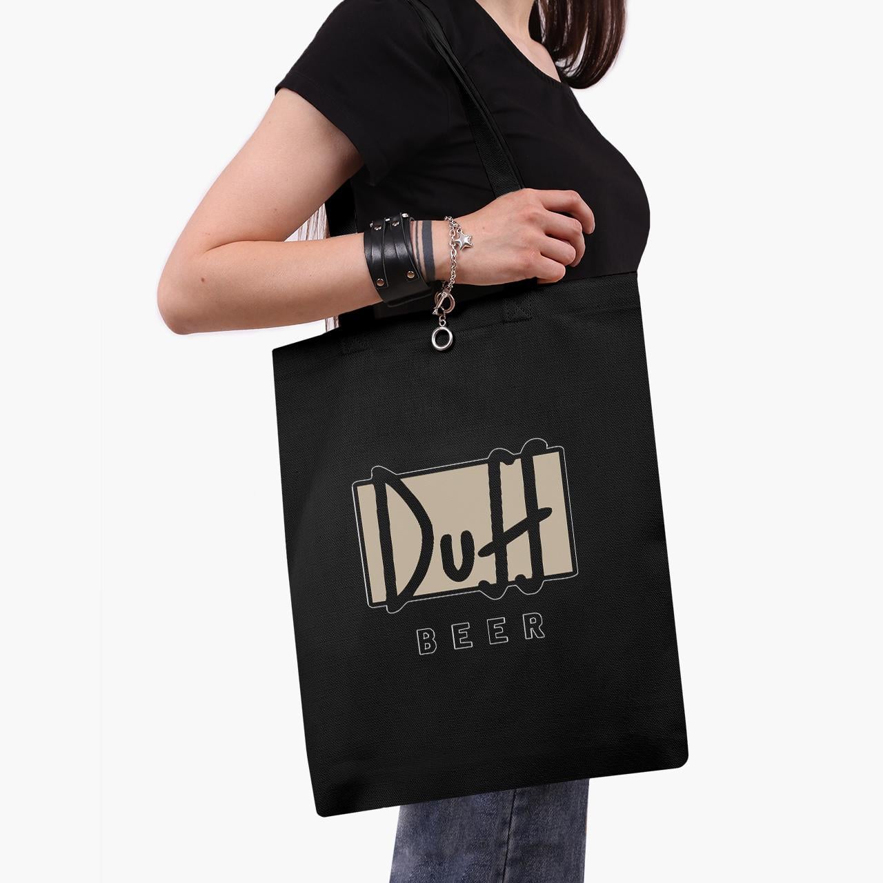 Эко сумка шоппер The Simpsons Duff Beer 41х35 см Черный (9227-1995-BK)