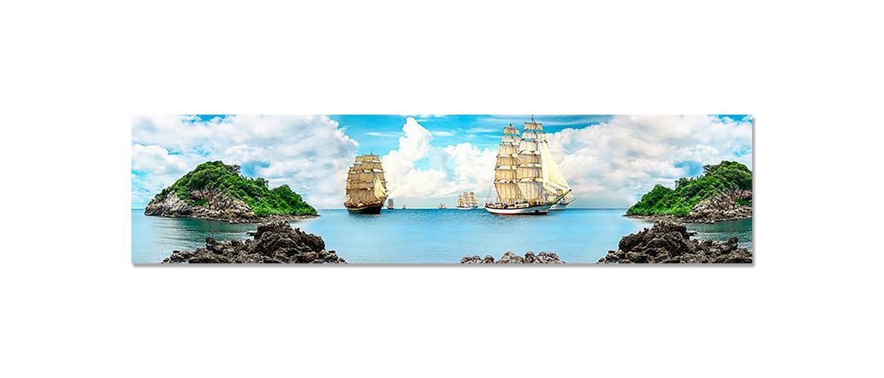 Наклейка виниловая на кухню Zatarga Корабли и Скалы 600х2500 мм (1274515515)