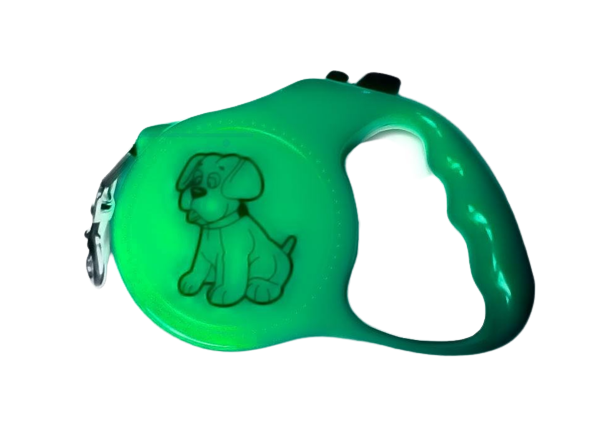 Поводок-рулетка с рисунком собаки 5 м до 33 кг Зеленый (00000006875)