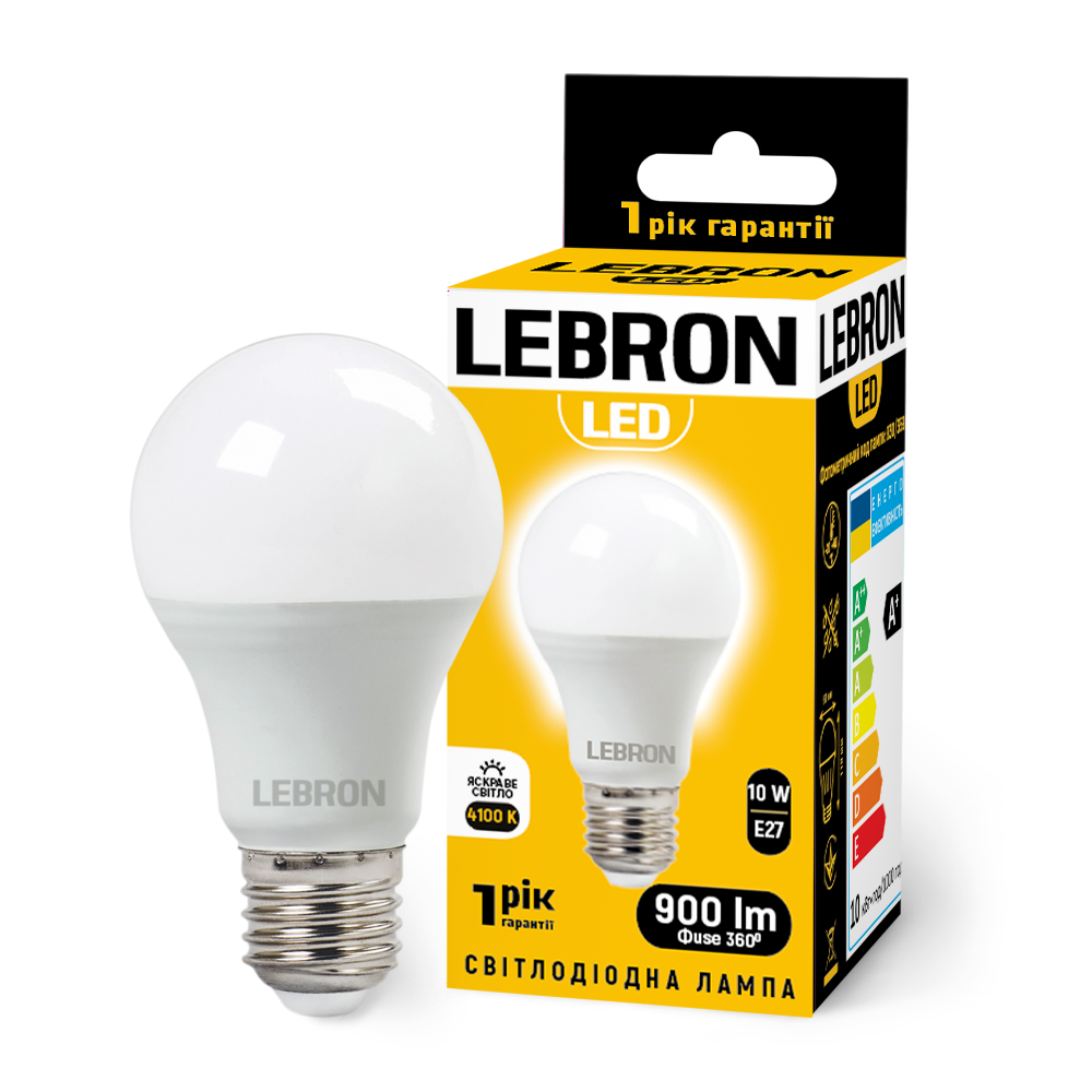 LED-лампа Lebron L-A60 СВЧ датчик движения 10W Е27 4100K 900 Lm (28688603)