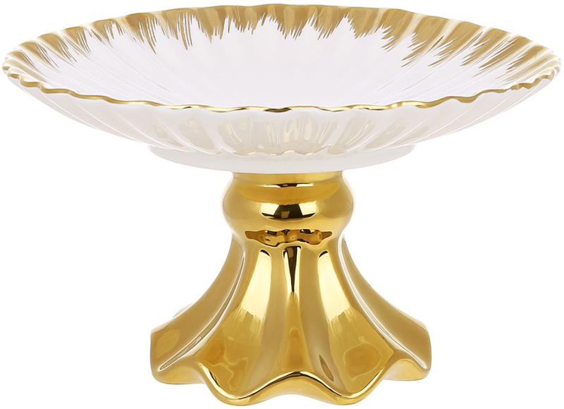 Фруктовница фарфоровая Gold Luxury 25,4х15 см