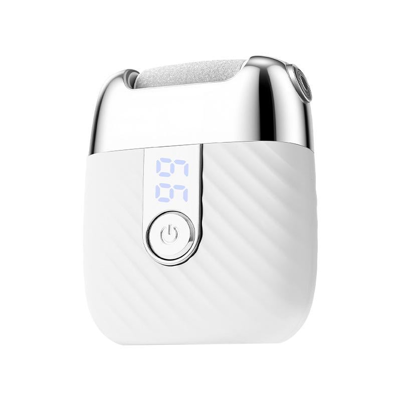 Пемза для пяток электрическая роликовая WS-688 с LED-подсветкой 3 насадки USB Type-C аккумулятор 500 мАч Белый