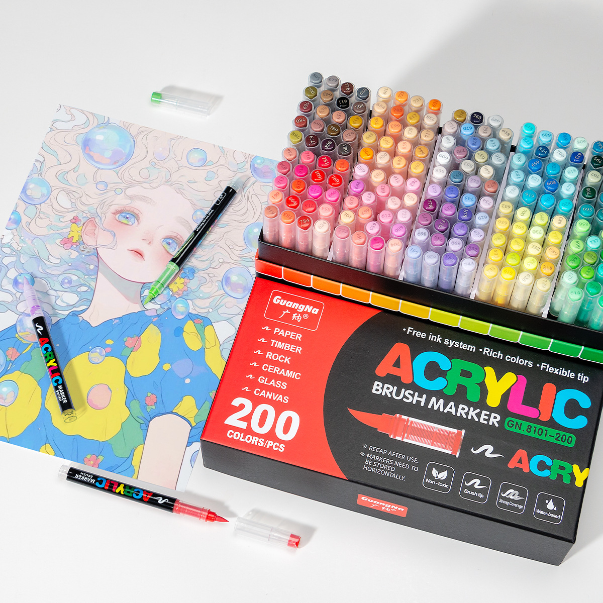 Маркеры Guangna gn 8101 200 цветов (gn-200)
