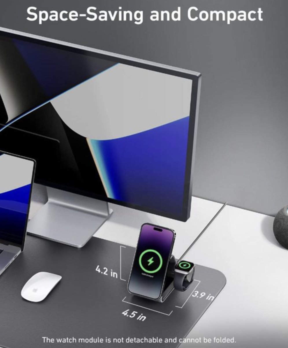 Зарядний пристрій Anker 737 MagGo Charger 3in1 Station з 15W Max Fast Charge з блоком живлення - фото 2 Зарядний пристрій Anker 737 MagGo Charger 3in1 Station з 15W Max Fast Charge з блоком живлення - фото 2