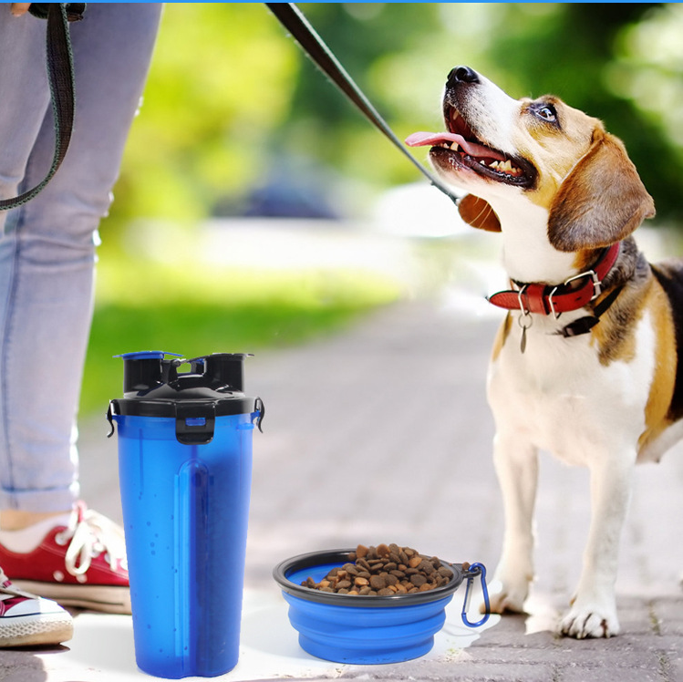 Бутылка для корма и воды 2в1 переносная для собак Синий (1М1120) - фото 8 Бутылка для корма и воды 2в1 переносная для собак Синий (1М1120) - фото 8