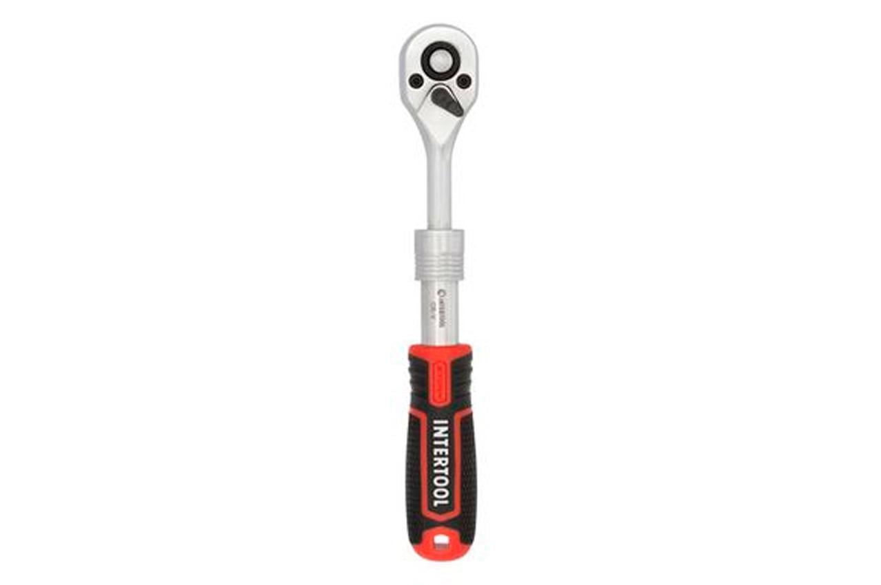 Рукоятка із храповим механізмом Intertool 1/4" x 72T телескопічний Storm (ET-8004)