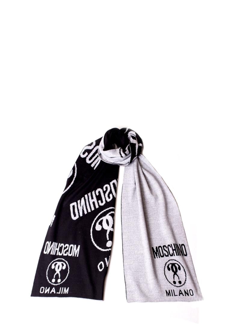 Шарф чоловічий Moschino Чорно-сірий (50055)