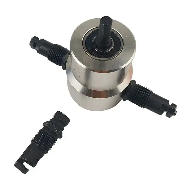 Ножницы высечные для листового металла/насадка на дрель/резак сверчок Silver OT143 в кейсе - фото 4