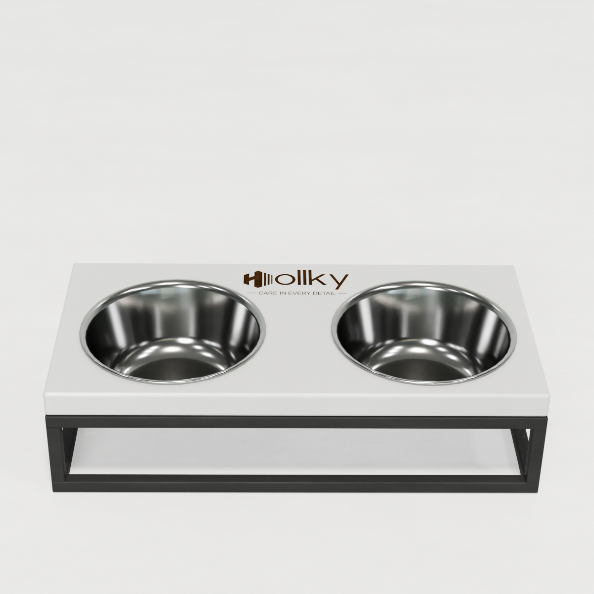 Миски на подставке для маленьких собак и котов Hollky Base S 2х0,45 л (BS-36187-GRWH) - фото 2 Миски на подставке для маленьких собак и котов Hollky Base S 2х0,45 л (BS-36187-GRWH) - фото 2