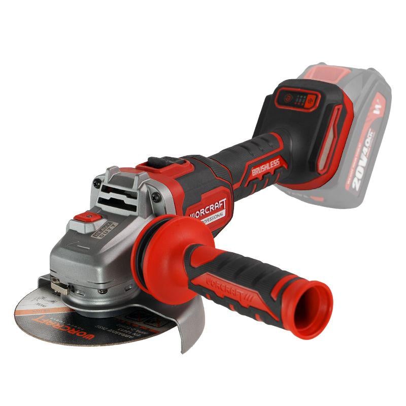 Угловая шлифовальная машина аккумуляторная бесщеточная Worcraft CAG-S20LiBM-125 без аккумулятора и зарядного устройства (13290)