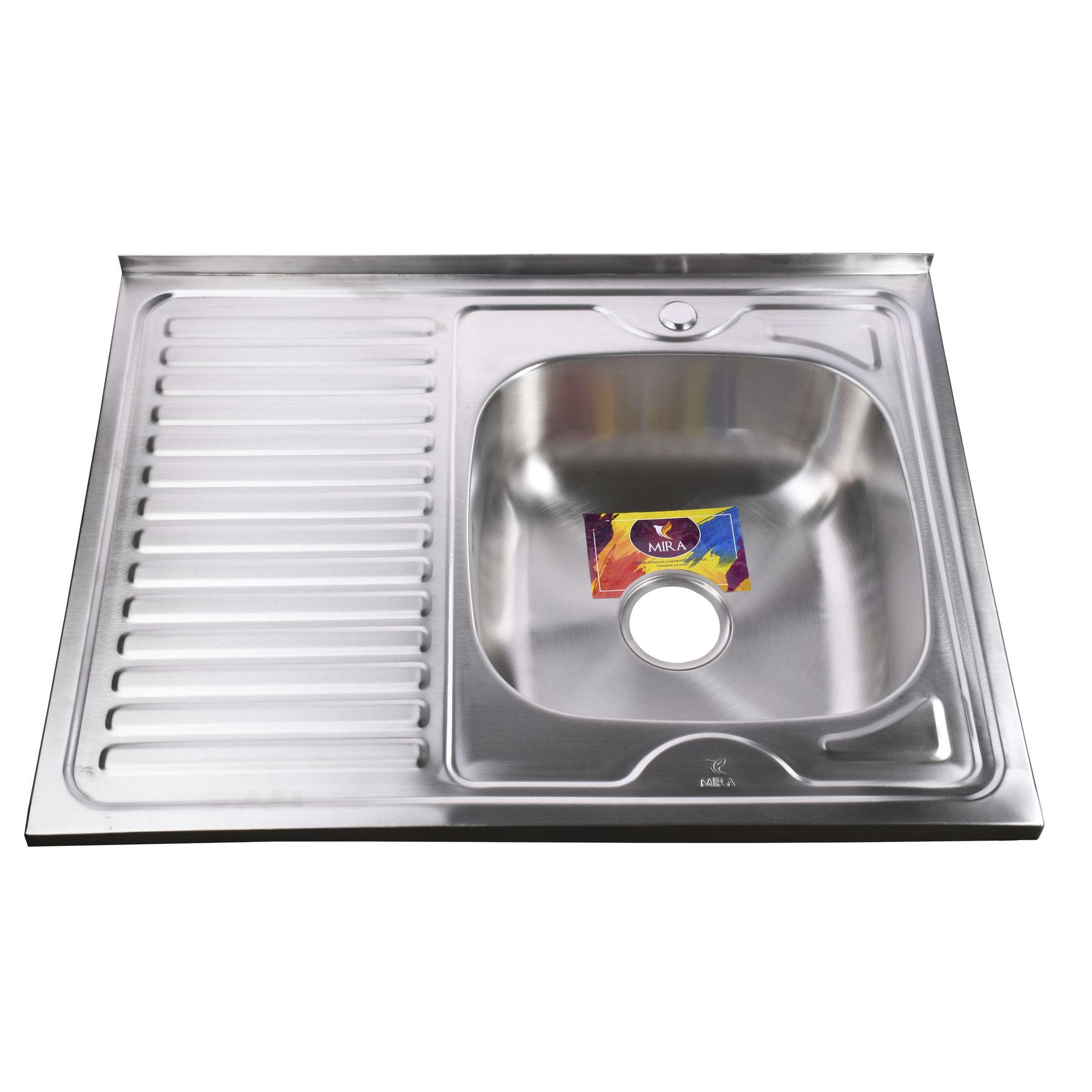 Мойка кухонная Mira 19858 прямоугольная из нержавеющей стали 800x600 мм (105975)