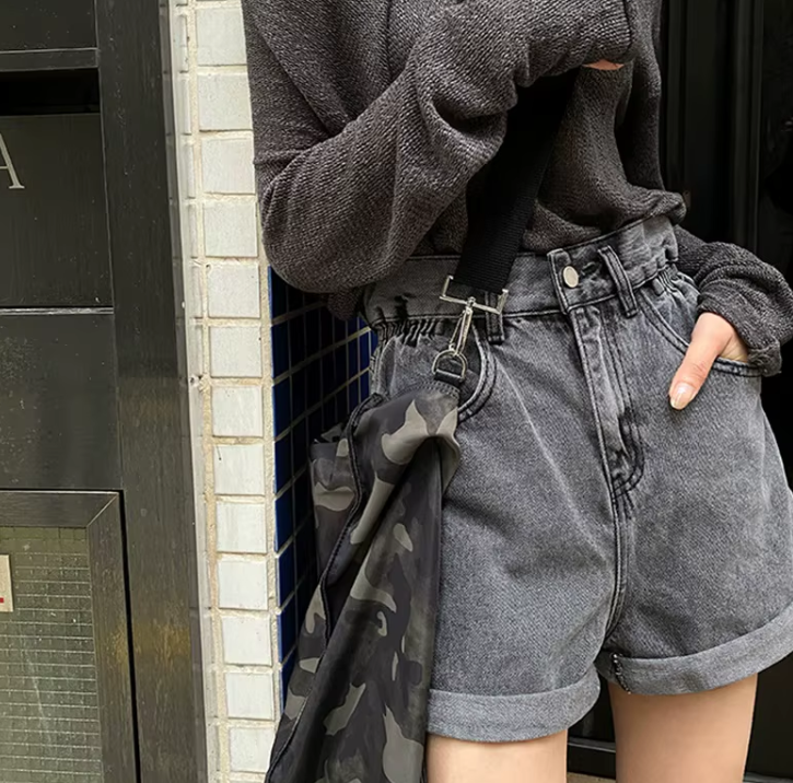 Шорты женские джинсовые высокая талия XXL Серый (ШАС4) - фото 5 Шорты женские джинсовые высокая талия XXL Серый (ШАС4) - фото 5