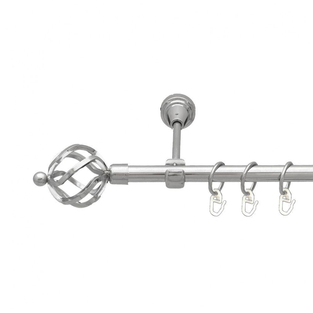 Карниз металевий Orvit Ажур однорядний відкритий/гладка труба/кільце металеве Хром 16 мм 160 см (7387627)