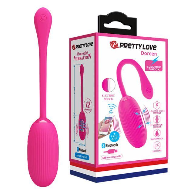 Смарт-віброяйце з електростимуляцією Pretty Love Doreen Electric Shock Egg Pink App (38026308)