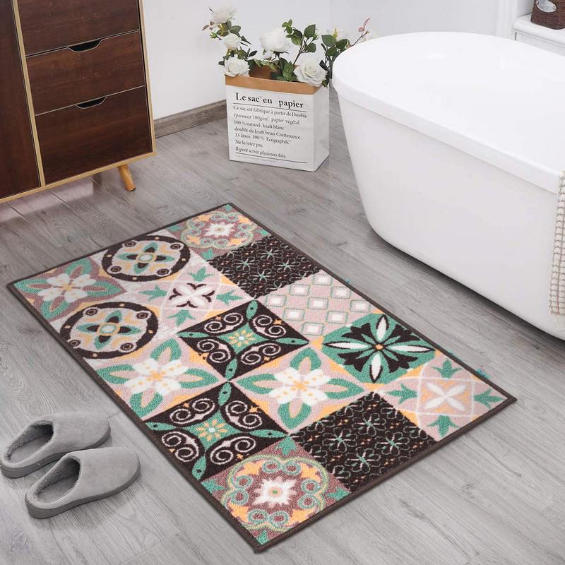 Килимок для ванної кімнати Taba 321В 50х80 см Коричневий/Рожевий