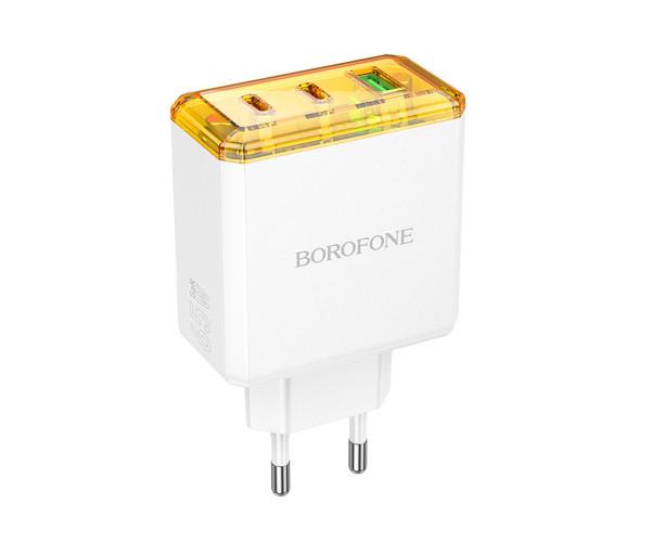 Зарядний пристрій мережевий Borofone BAS34A Type-C /USB QC3.0 PD65W 3A White Зарядний пристрій мережевий Borofone BAS34A Type-C /USB QC3.0 PD65W 3A White