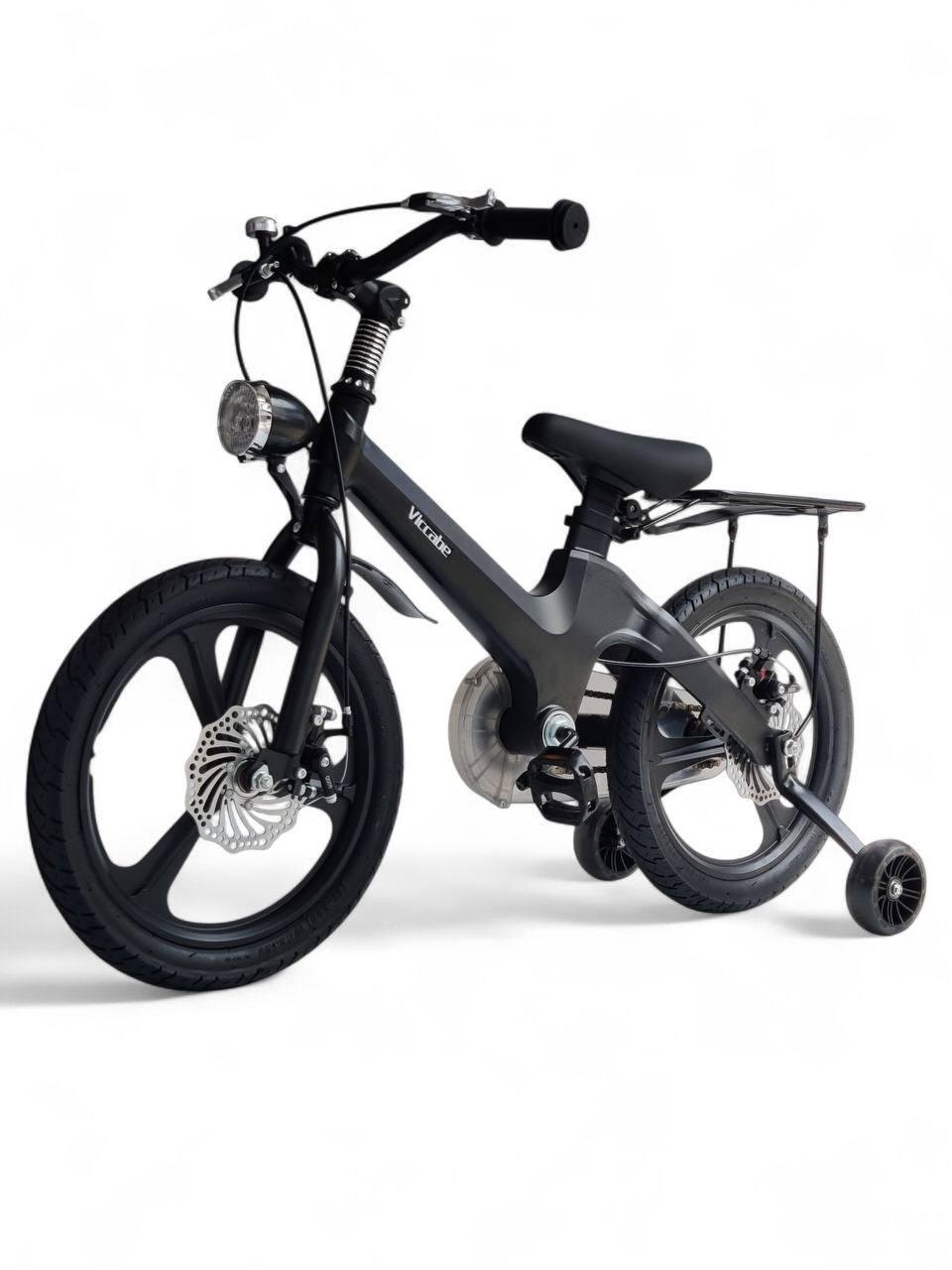 Детский велосипед двухколесный Viccabe Magnesium 11A-16 с рамой и дополнительными колесами Черный (11A-16r-s1)
